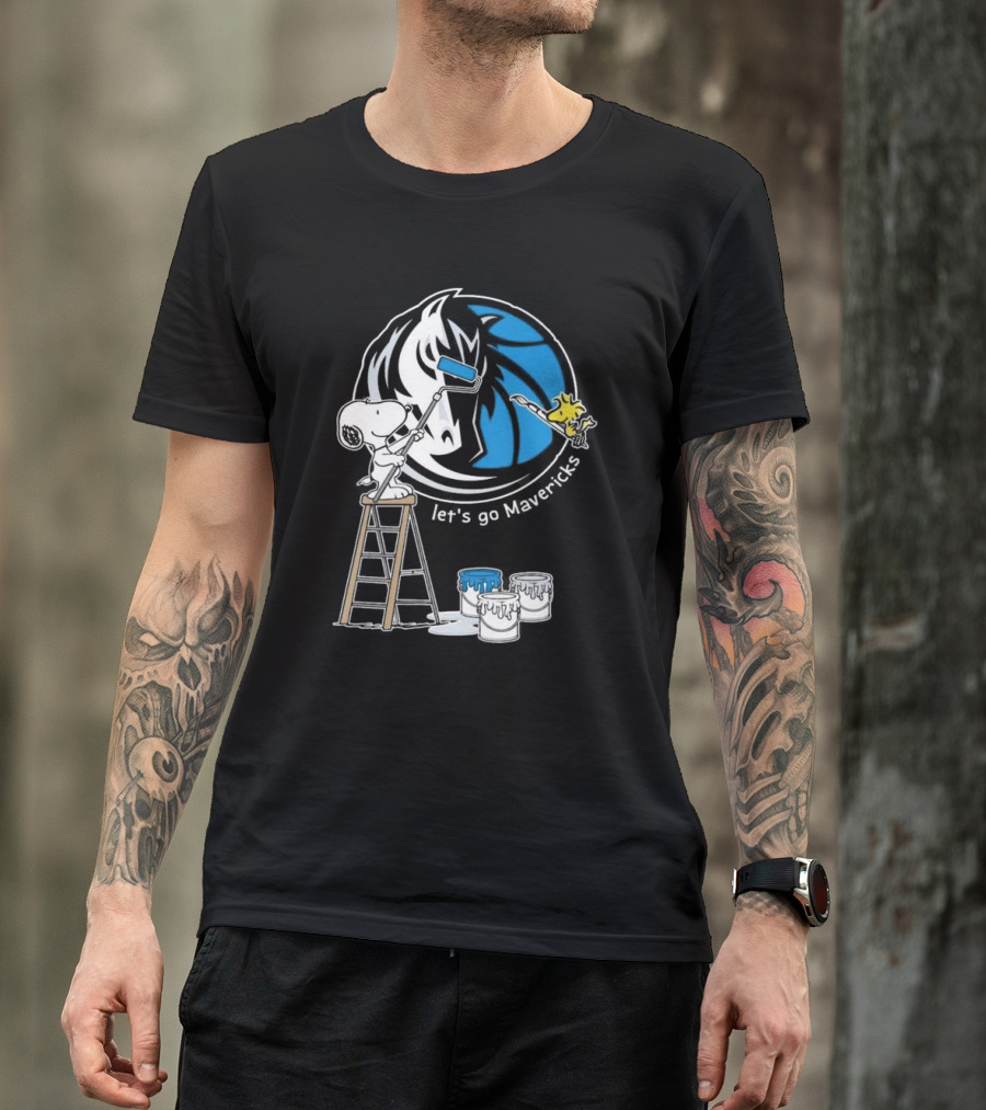 Dallas Mavericks Snoopy Woodstock Lets Go Mavericks 2024 Basketball Enthusiasts T-Shirt