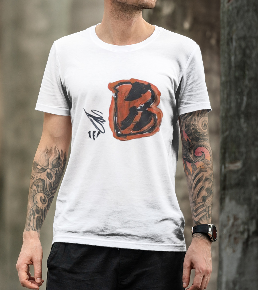 Jermaine Burton Cincinnati Bengals Paint Tri-Blend B T-Shirt