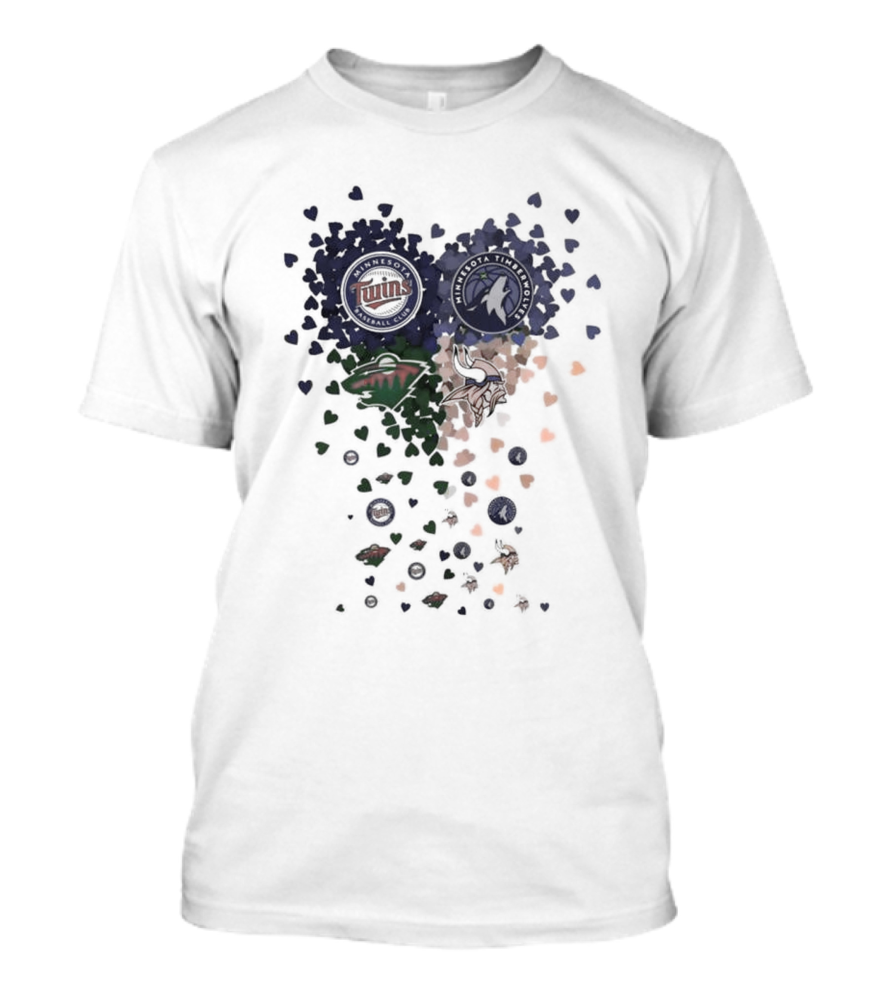 Minnesota Twins Timberwolves Vikings Wild Hearts Sports Team T-Shirt