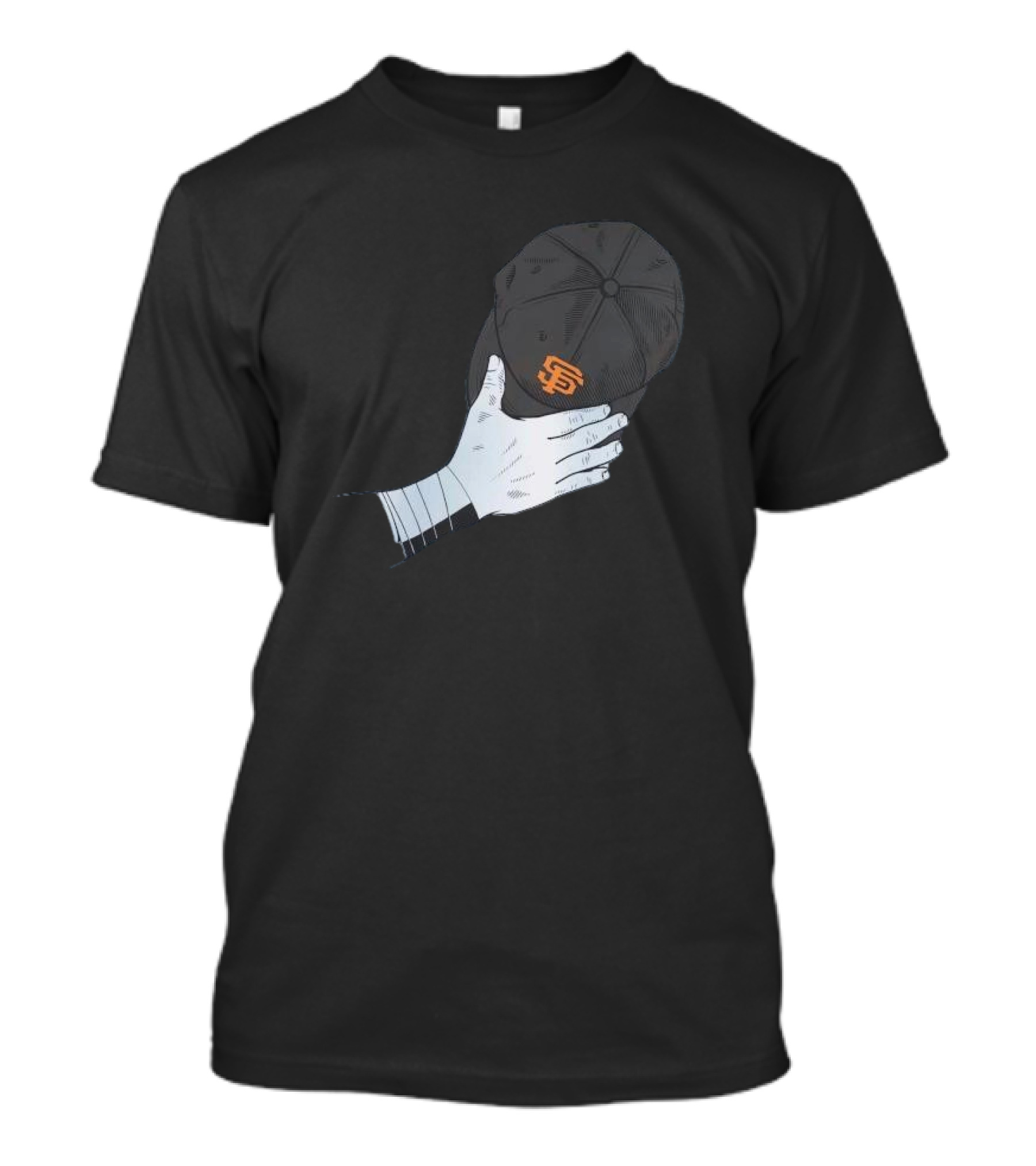 San Francisco Giants Logo Baseballism MLB Hand Holding Cap T-Shirt