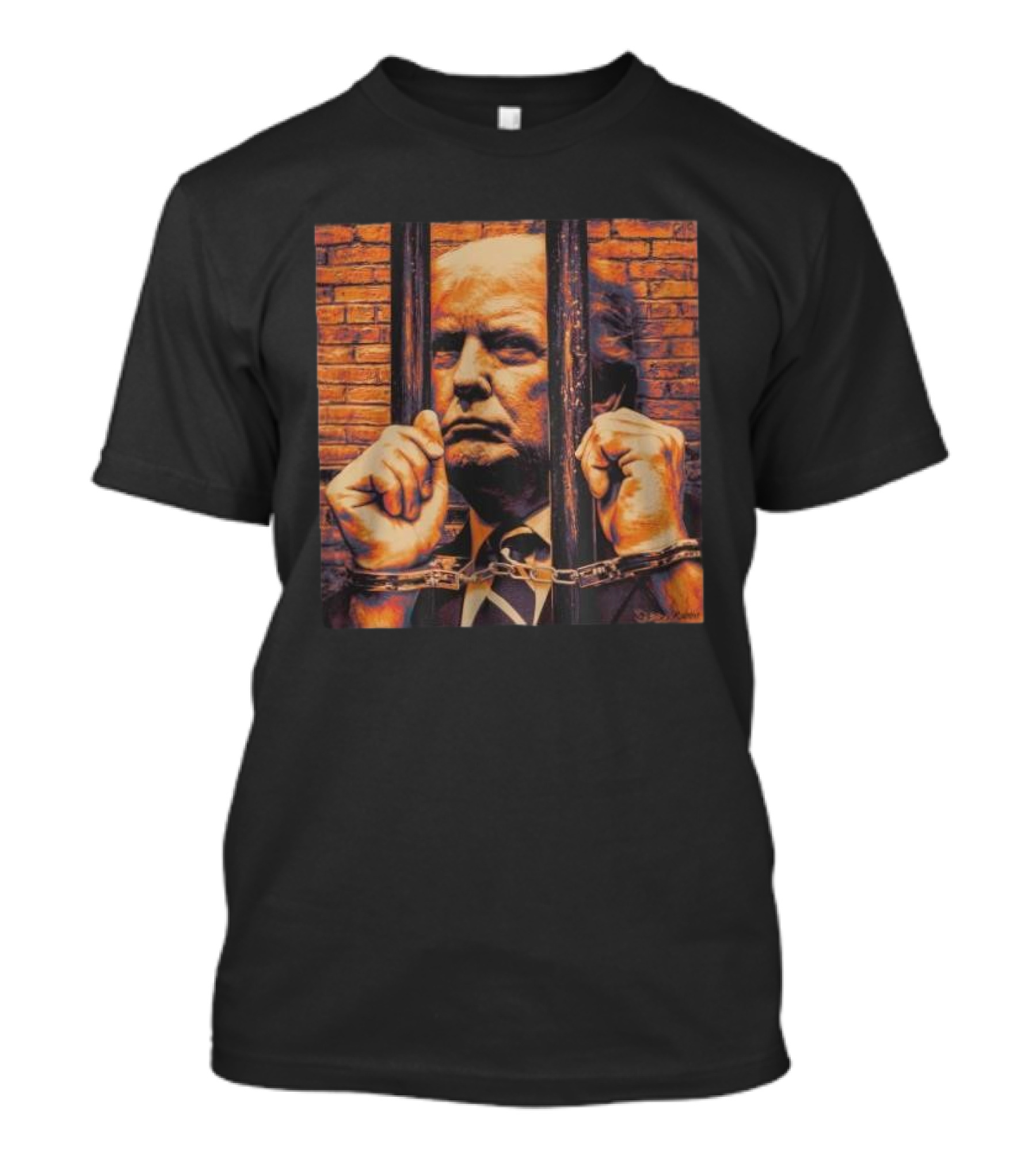 Donald Trump Jail Indicted President Arrested Prison Bars Handcuffs T-Shirt