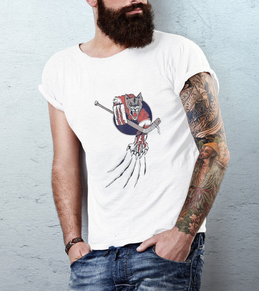 Player Goalie Beast Ice Panther Cat Cougar Hockey Claws T-Shirt