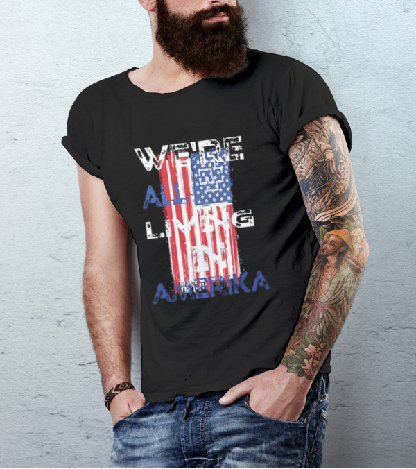 Rammstein Band We’re All Living In Amerika American Flag T-Shirt