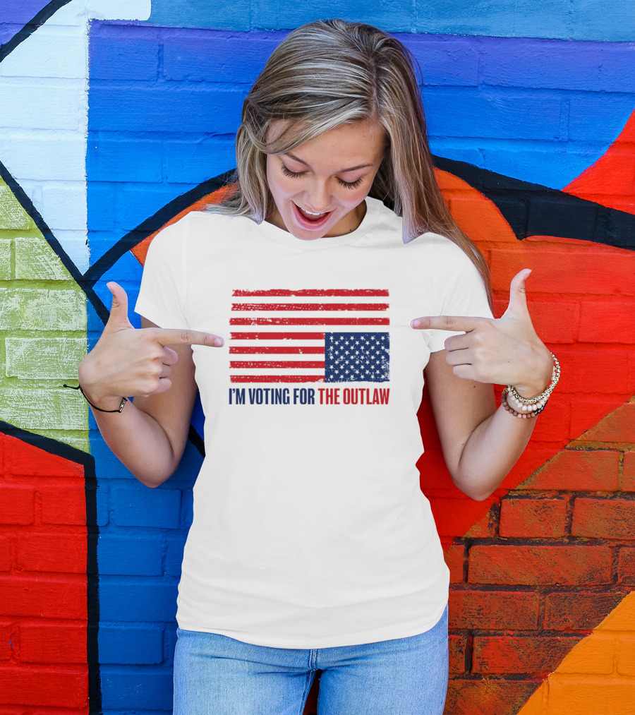 I’m Voting For The Outlaw Distressed American Flag T-Shirt
