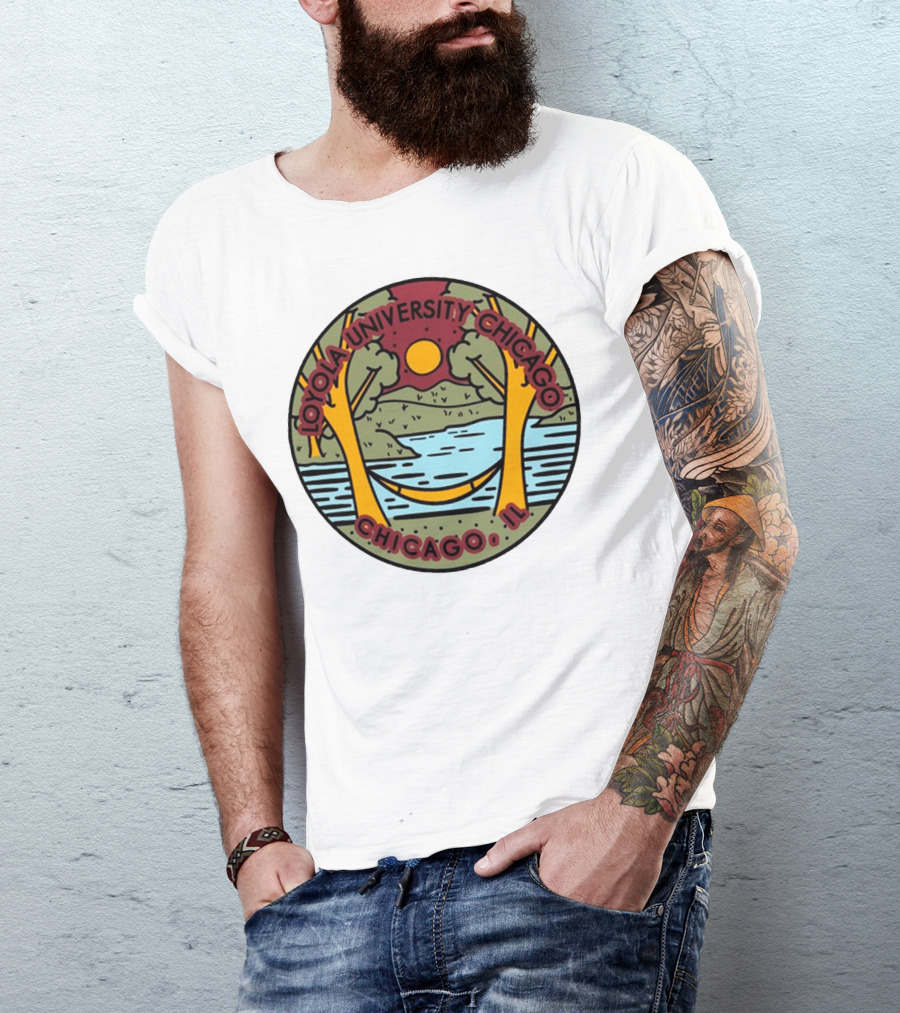 Loyola University Chicago IL Scenic Landscape Ramblers Comfort Colors T-Shirt
