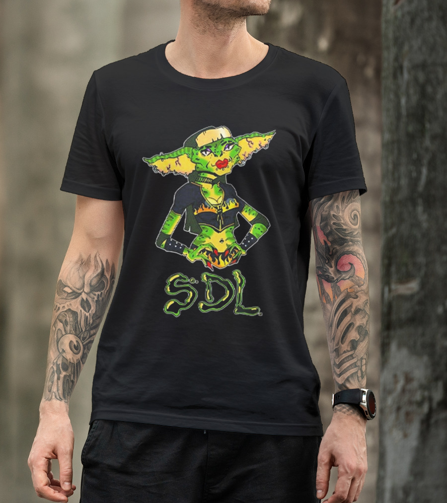 Steph De Lander SDL Gremlin Character In Punk T-Shirt