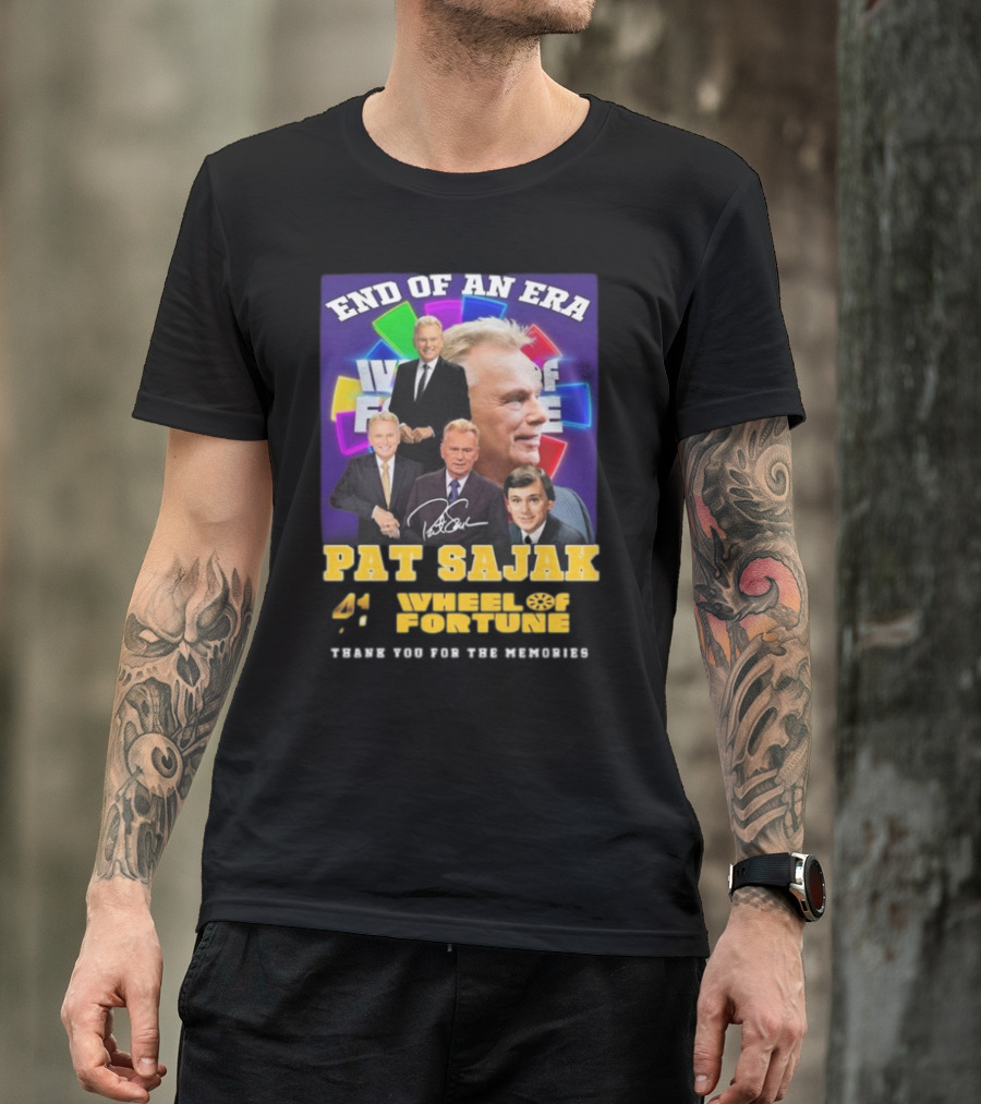End Of An Era Pat Sajak 41 Wheel Of Fortune Thank You For The Memories T-Shirt