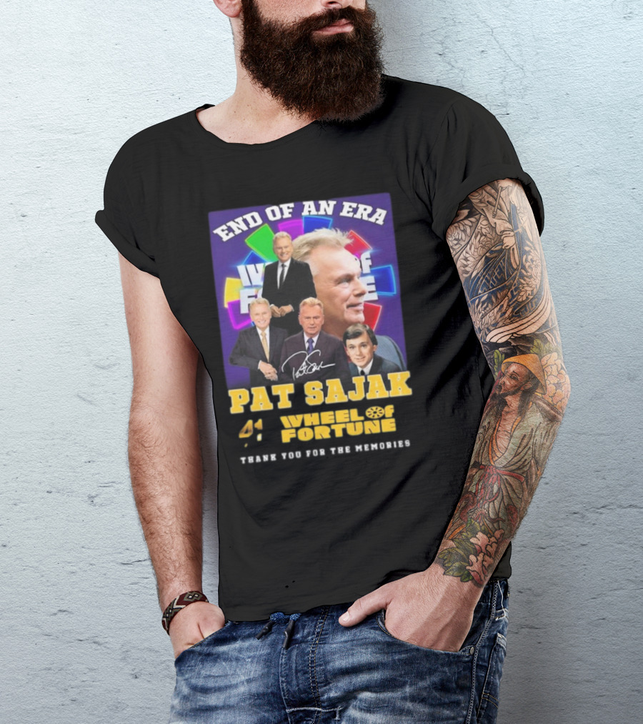 End Of An Era Pat Sajak 41 Wheel Of Fortune Thank You For The Memories T-Shirt