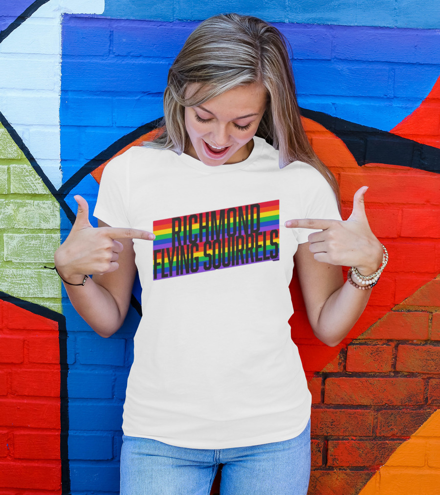 Richmond Flying Squirrels Pride Rainbow Stow T-Shirt