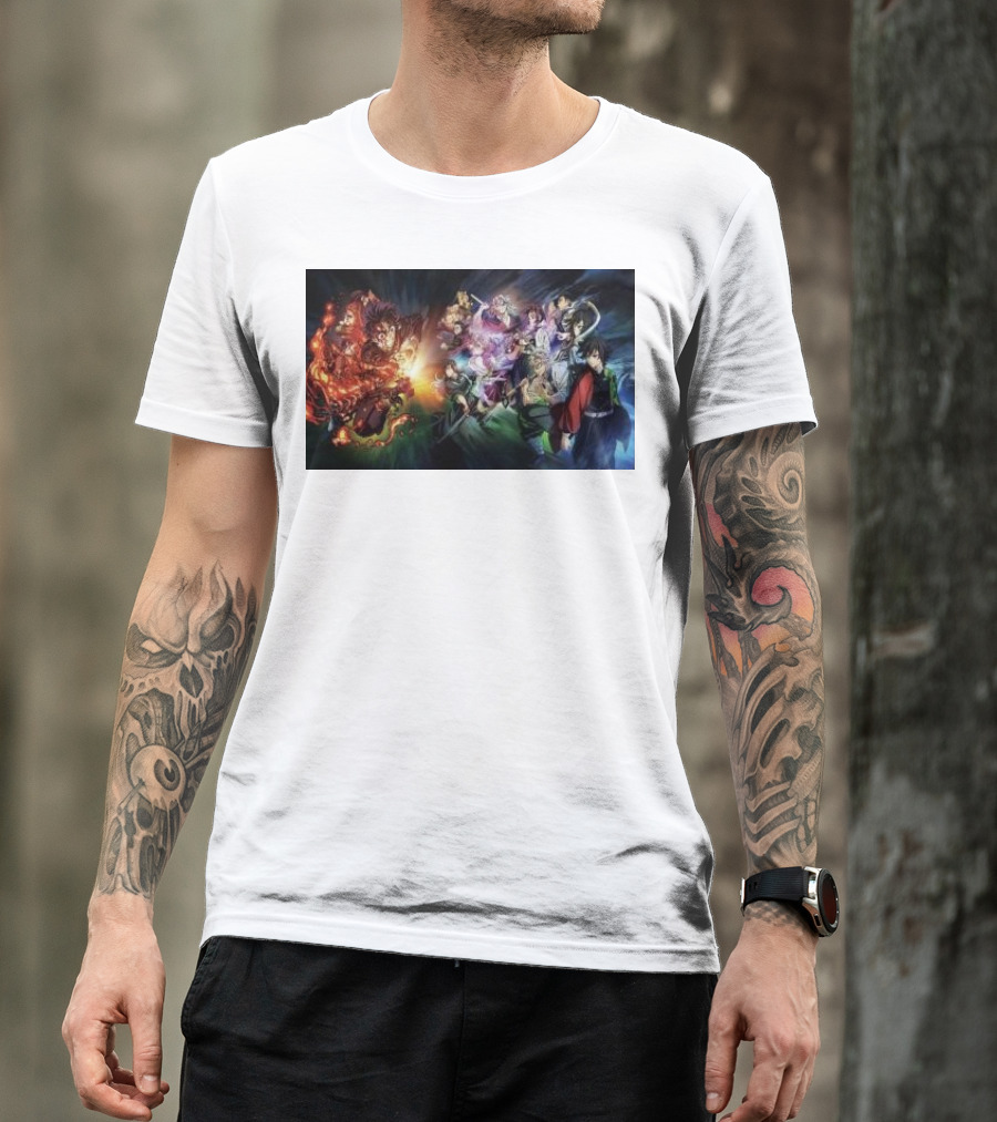 Demon Slayer Kimetsu No Yaiba Epic Hashira Training Battle Scene T-Shirt