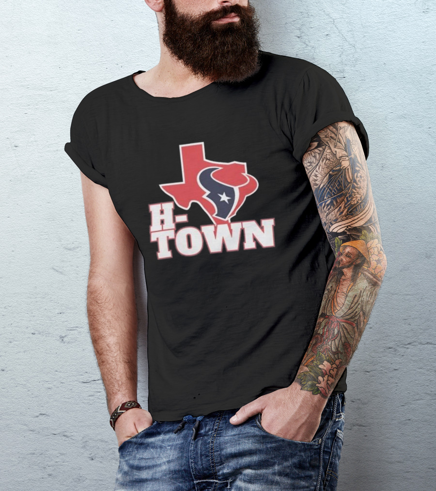 Houston Texans H-Town Texas Outline T-Shirt