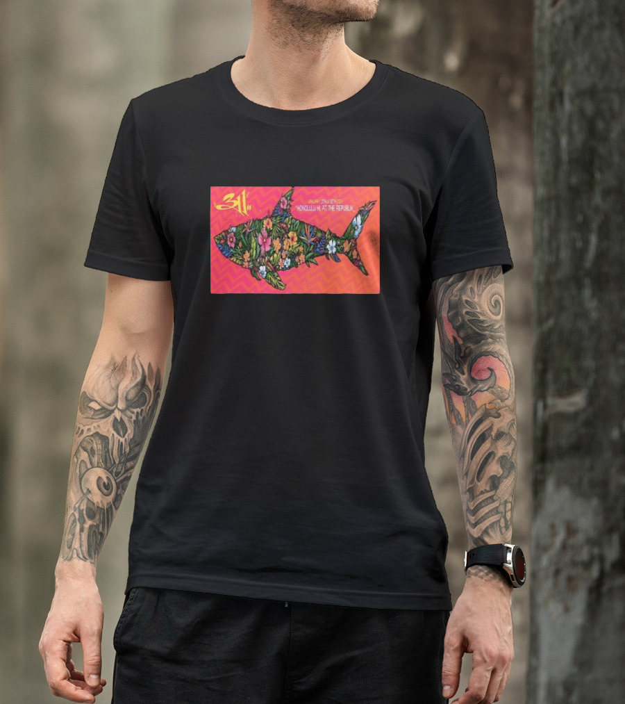 311 January 17-18 Honolulu HI The Republik Floral Shark T-Shirt