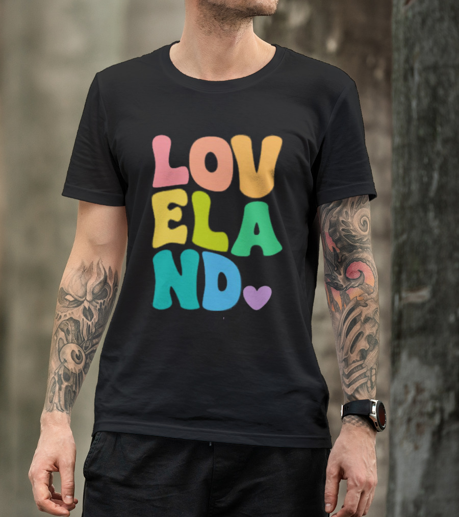 Loveland Rainbow Letters With Heart T-Shirt