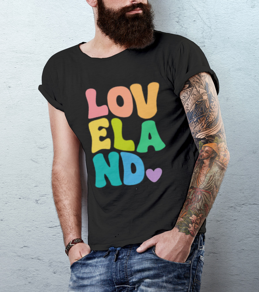 Loveland Rainbow Letters With Heart T-Shirt