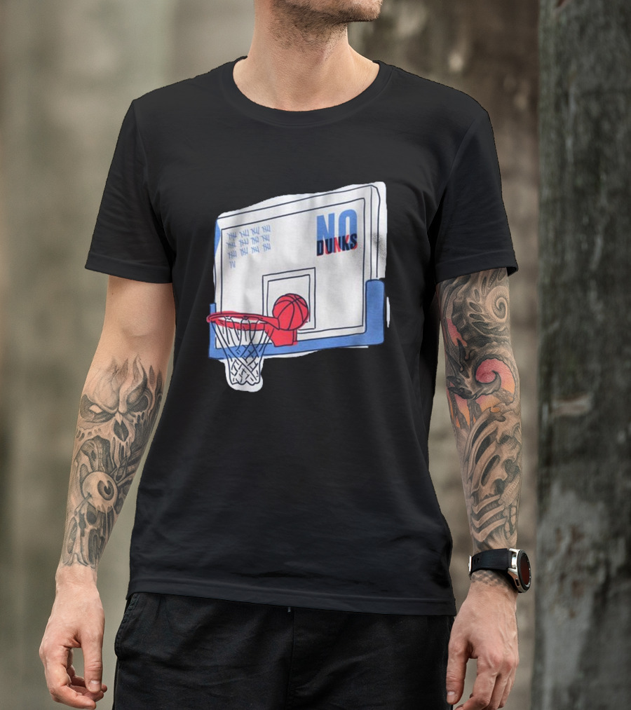 No Dunks Basketball Backboard With Tally Marks And Ball Wedgie T-Shirt