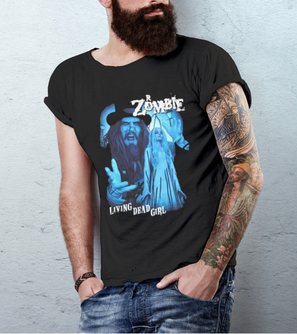 Rob Zombie Living Dead Girl Blue Gothic Horror T-Shirt