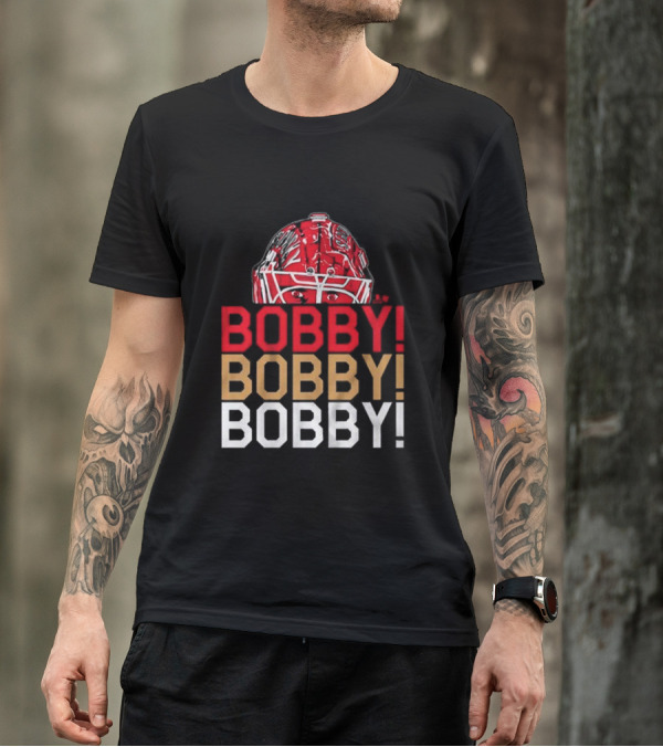 BOBBY BOBBY BOBBY Chant Featuring Sergei Bobrovsky Helmet T-Shirt