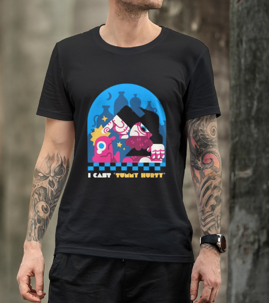 I Cast Tummy Hurty The Forbidden Spell Potion Bottles Stars T-Shirt