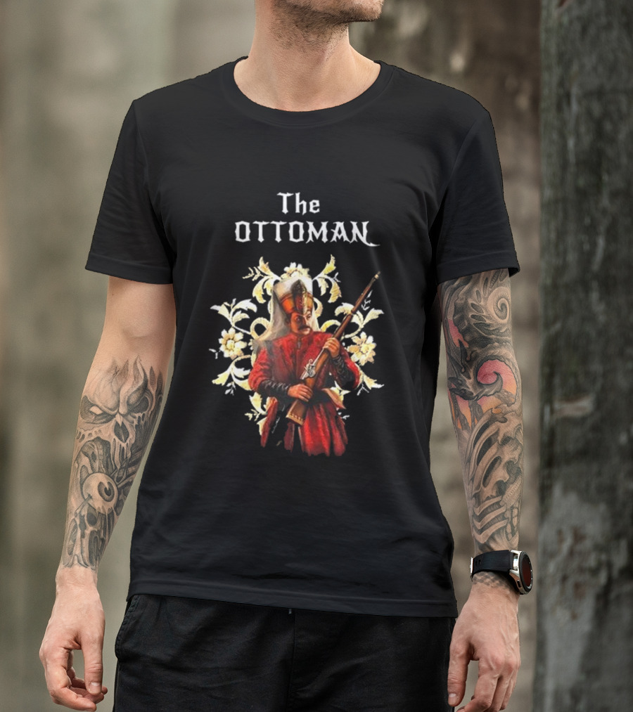 The Ottoman Sultan With Rifle And Floral Motif T-Shirt