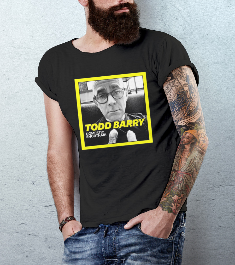 Todd Barry Domestic Shorthair Portrait With Cat Paws T-Shirt