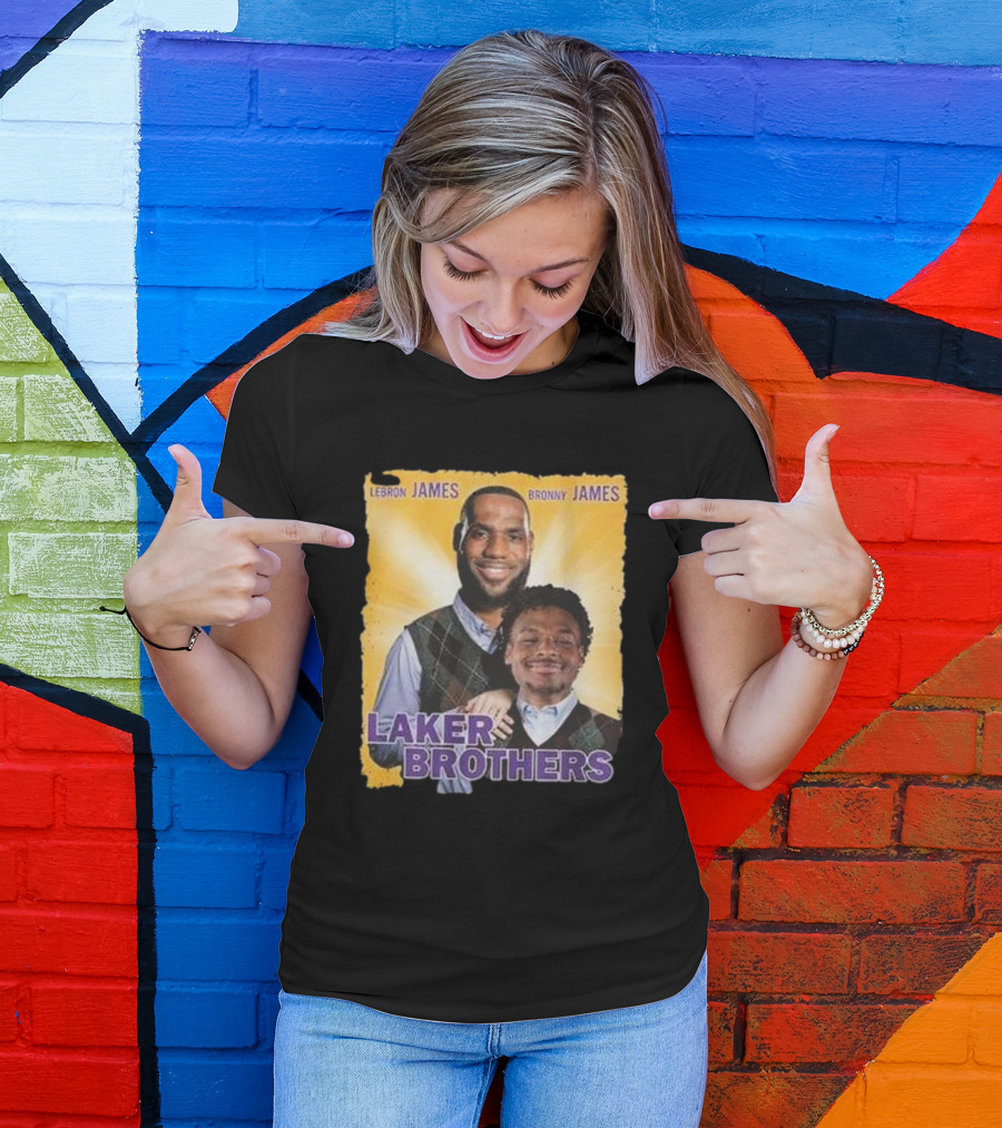 Lebron James Bronny James Laker Brothers T-Shirt