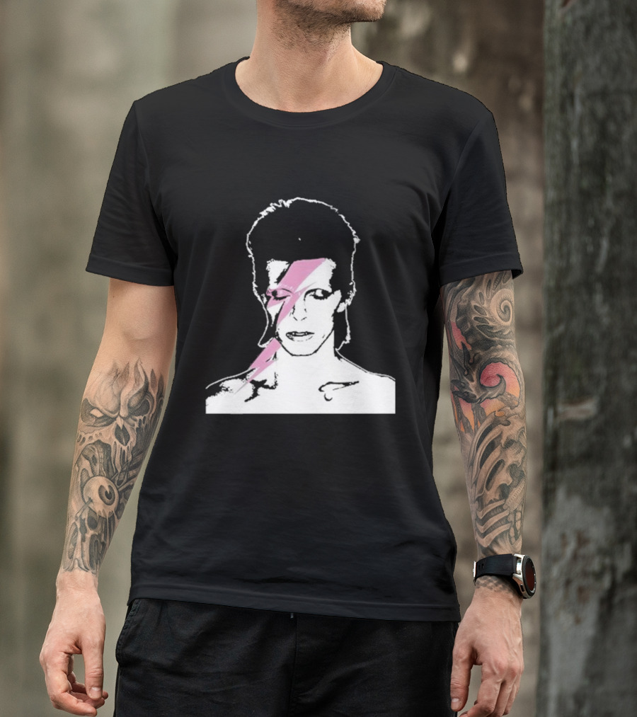 Ziggy Stardust Pink Lightning Bolt Iconic Tribute Carrie Bradshaw Connection T-Shirt