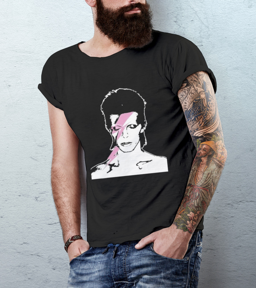 Ziggy Stardust Pink Lightning Bolt Iconic Tribute Carrie Bradshaw Connection T-Shirt