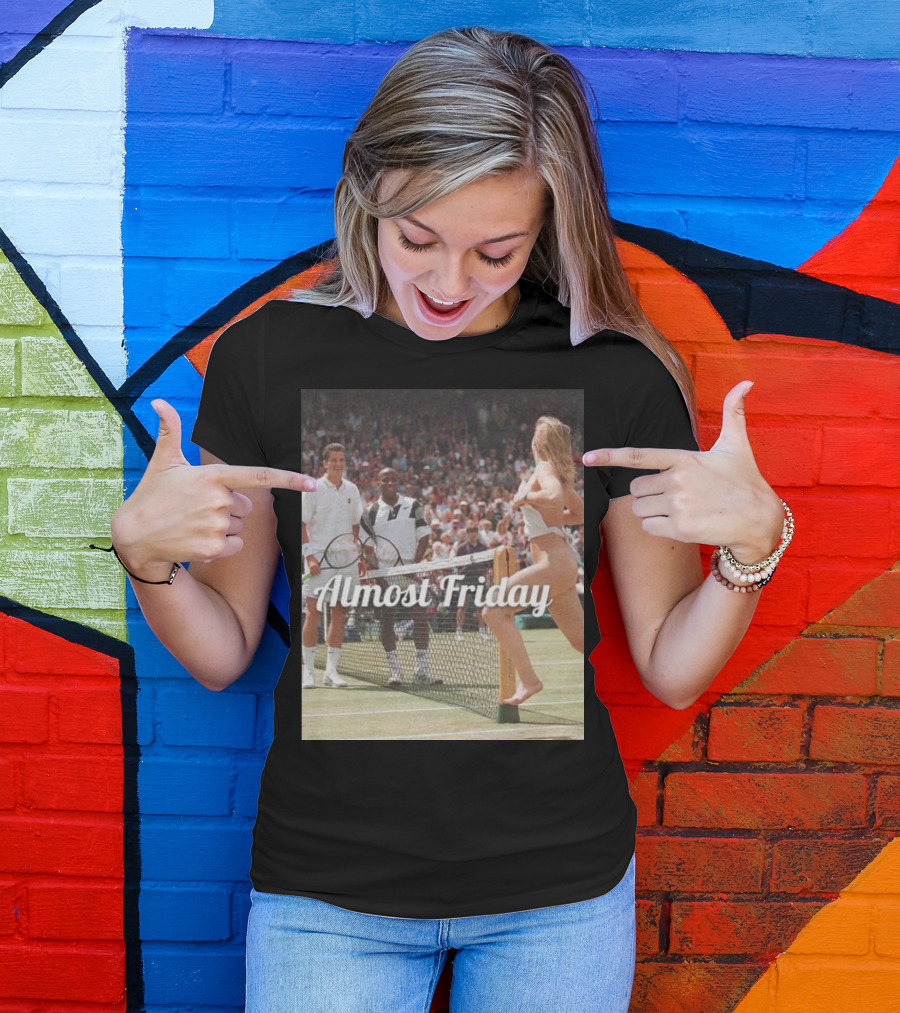 Almost Friday Tennis Court Streaker Wimbledon Scene T-Shirt