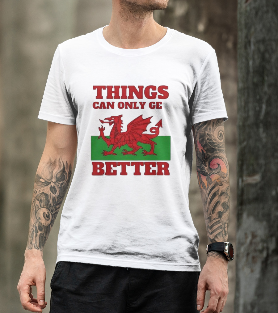 Things Can Only Get Better Welsh Dragon T-Shirt