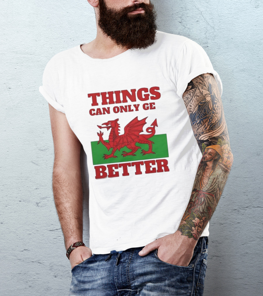Things Can Only Get Better Welsh Dragon T-Shirt