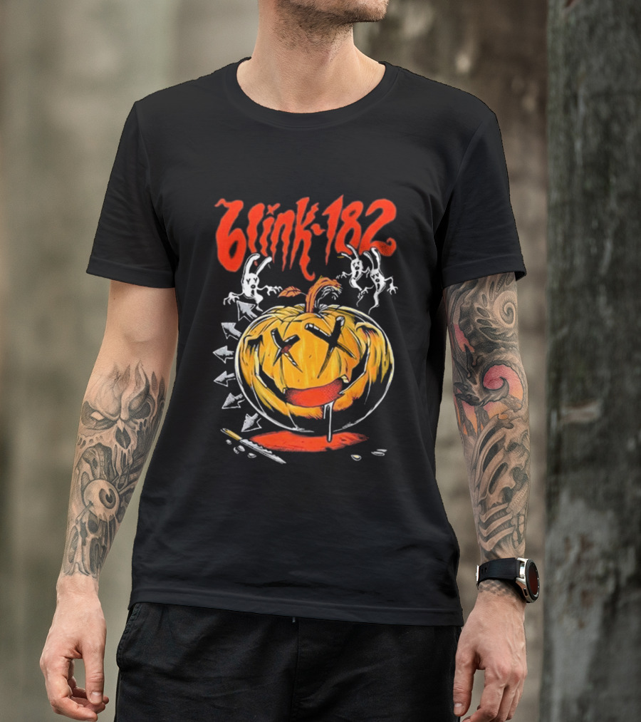Blink-182 Halloween Pumpkin With Ghosts And Arrows T-Shirt