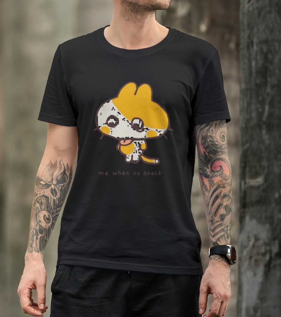 Me When No Snack Cute Cartoon Cat Image T-Shirt