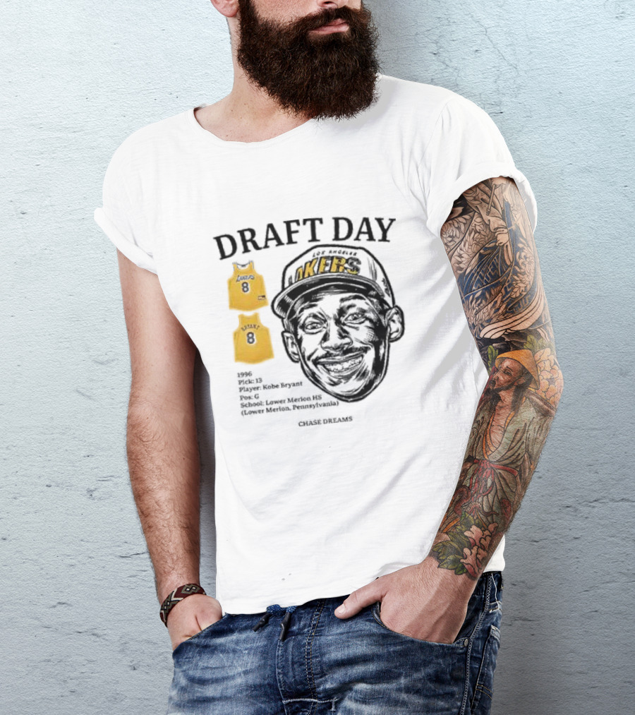 Draft Day 1996 Kobe Bryant Los Angeles Lakers Lower Merion Chase Dreams T-Shirt
