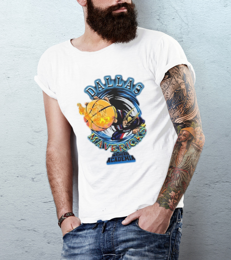 Dallas Mavericks My Hero Academia All Might NBA Collaboration T-Shirt