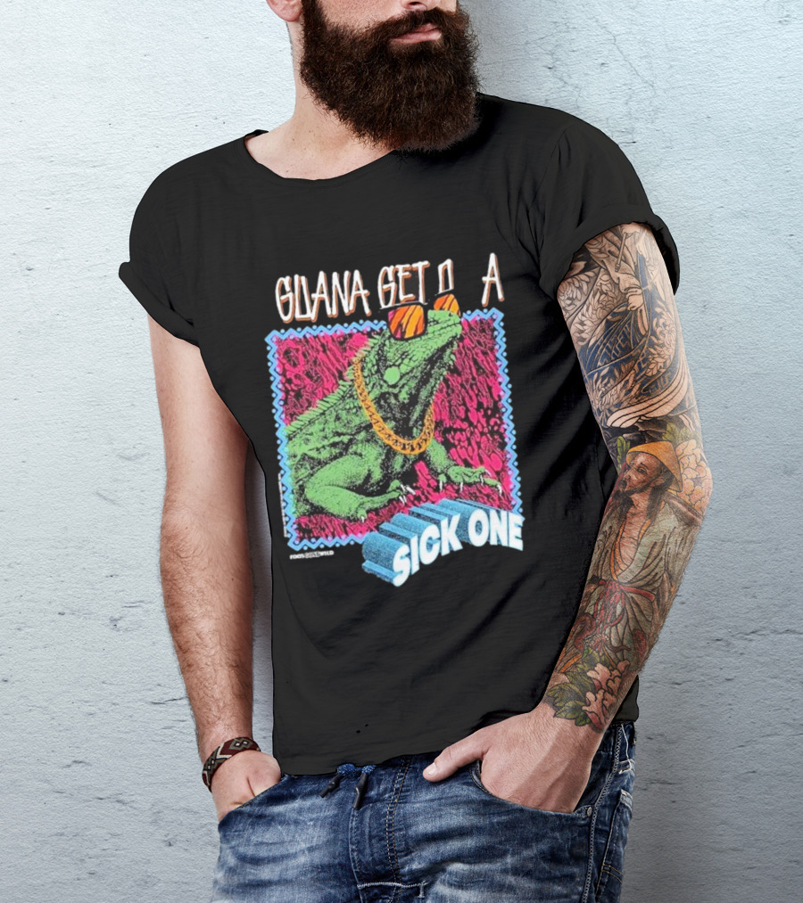 Foos Gone Wild Iguana Get On A Sick One With Sunglasses And Gold Chain T-Shirt