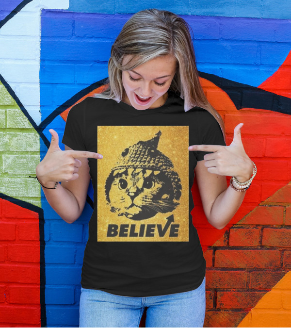 Believe Shark Cat Solana Gold T-Shirt