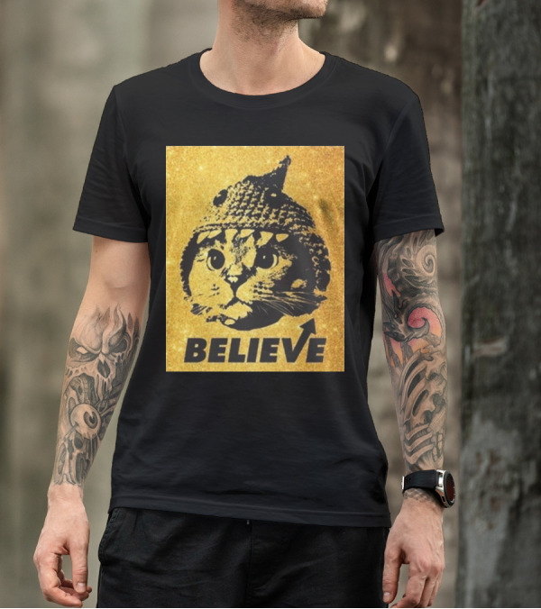 Believe Shark Cat Solana Gold T-Shirt