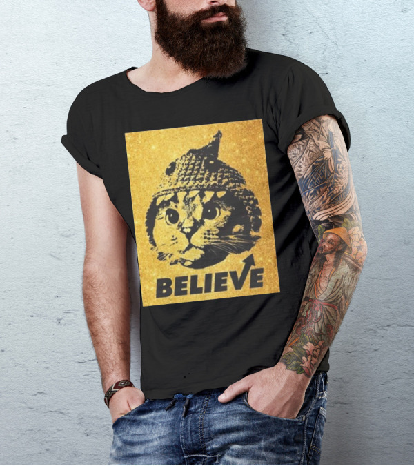 Believe Shark Cat Solana Gold T-Shirt