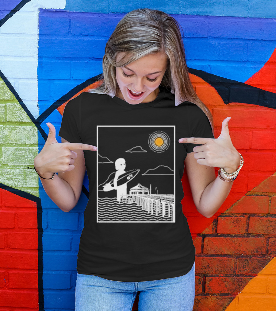 William Black Surfing Pier Orange County Sunset T-Shirt
