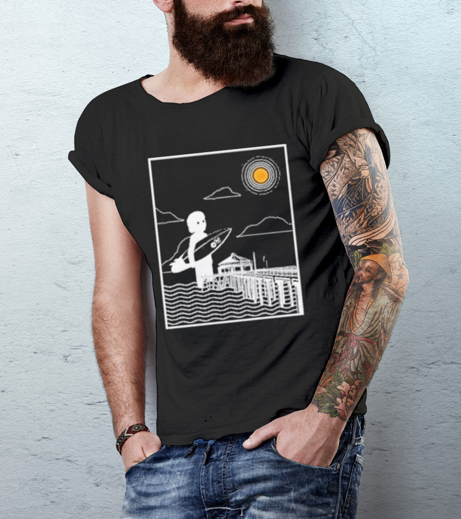 William Black Surfing Pier Orange County Sunset T-Shirt