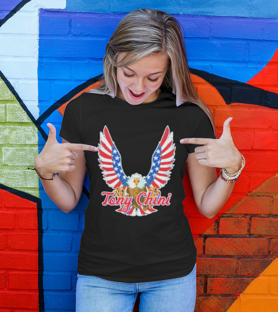Tony Chini American Flag Eagle Wings T-Shirt
