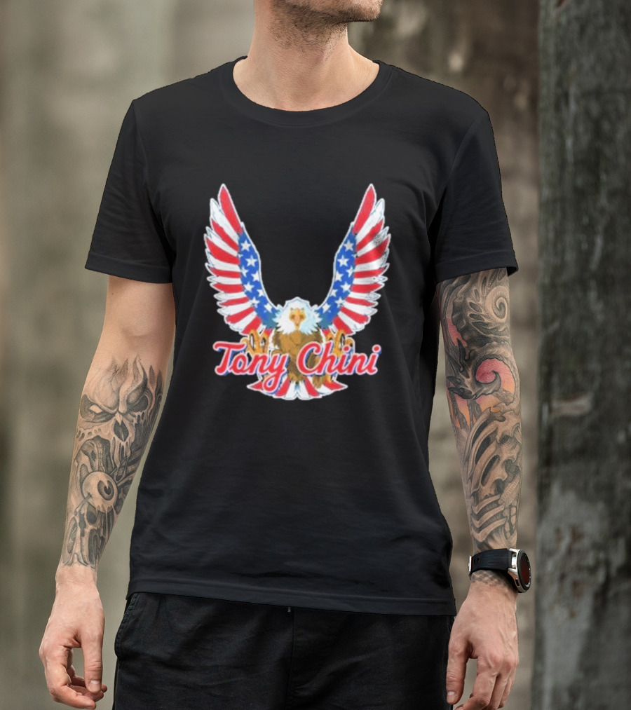 Tony Chini American Flag Eagle Wings T-Shirt