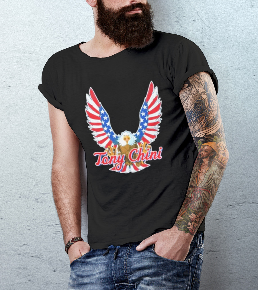 Tony Chini American Flag Eagle Wings T-Shirt