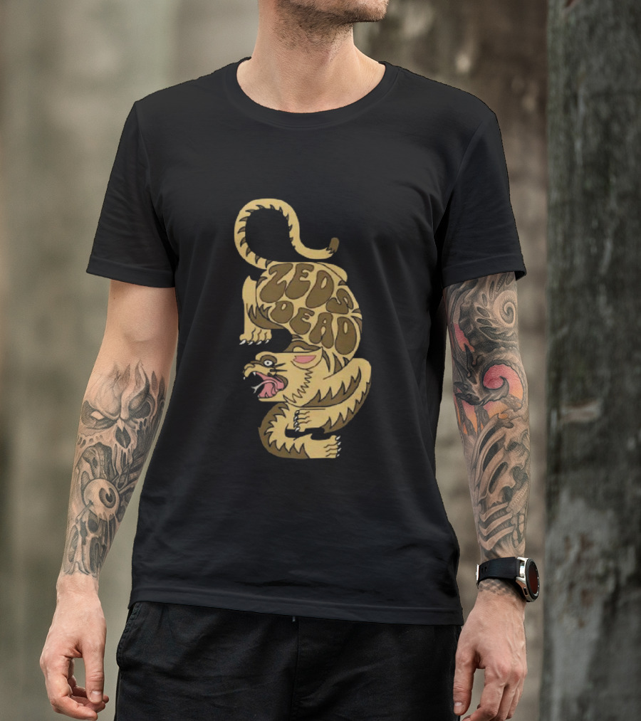 Zeds Dead Luxfury Black Retro Tiger Design Zeds Dead T-Shirt
