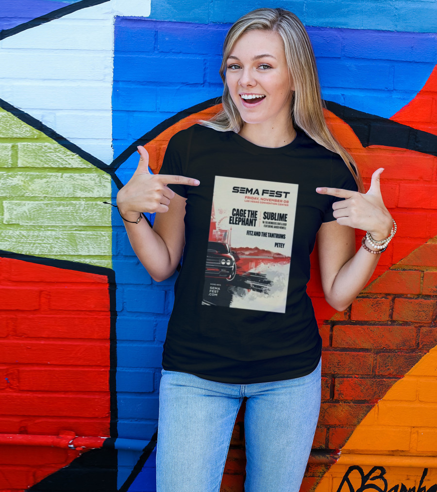 SEMA Fest 2024 Las Vegas Convention Center Cage The Elephant Sublime Fitz And The Tantrums Petey T-Shirt