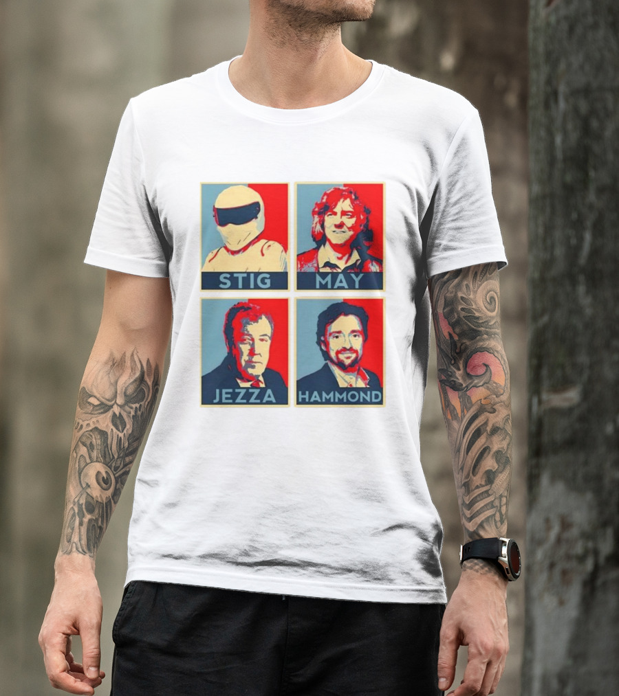 Stig May Jezza Hammond Top Gear Iconic Trio T-Shirt