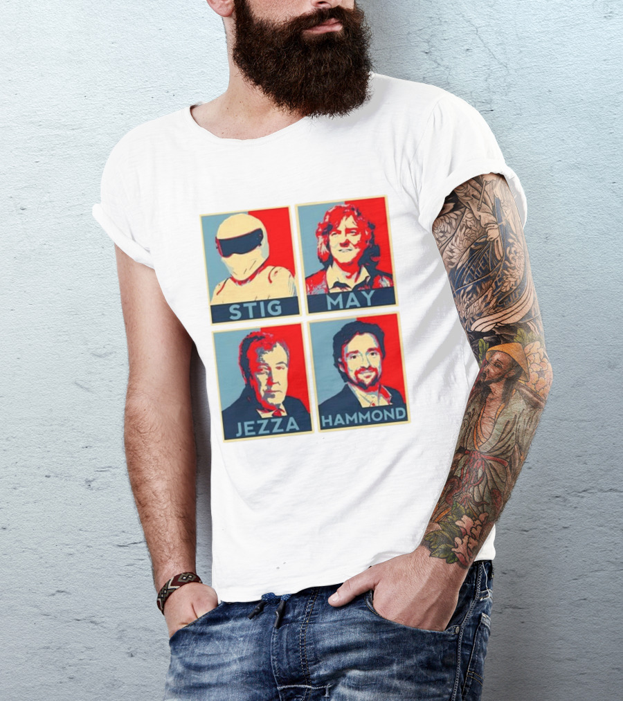 Stig May Jezza Hammond Top Gear Iconic Trio T-Shirt