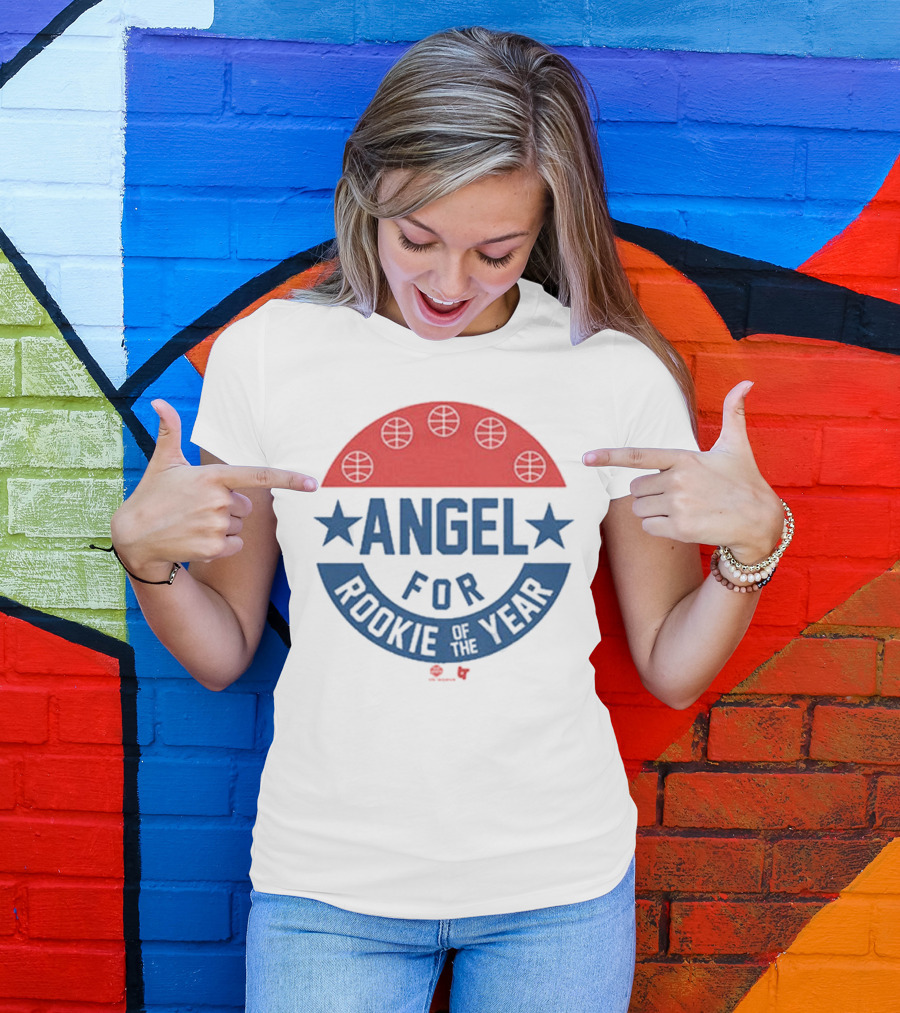 Angel Reese Basketball Icon With Stars And Rookie Of The Year Message T-Shirt