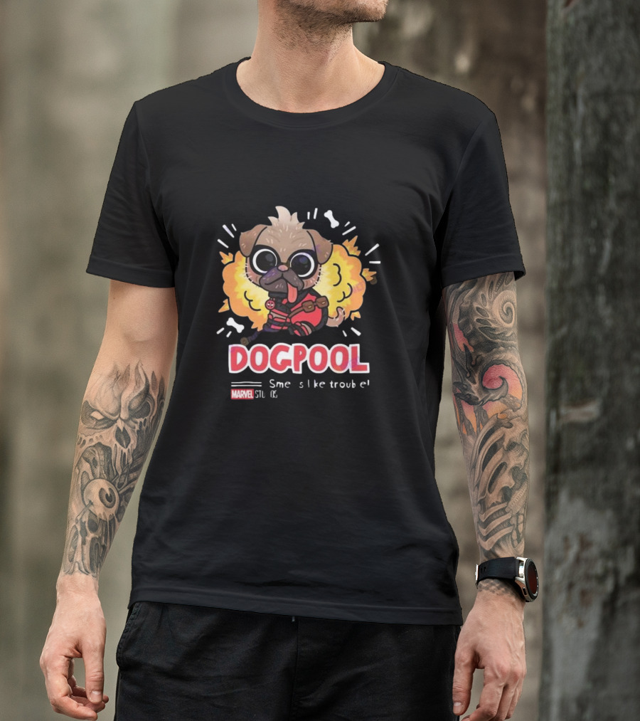 Dogpool Smells Like Trouble Marvel Studios T-Shirt