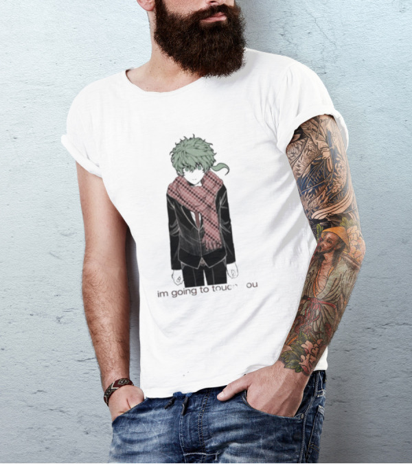 I'm Going To Touch You Midori Red Scarf Green Hair Character T-Shirt